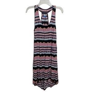 Kavu Womens Tank Tribal Geometric Halter High Low Outdoor Print Dress Small